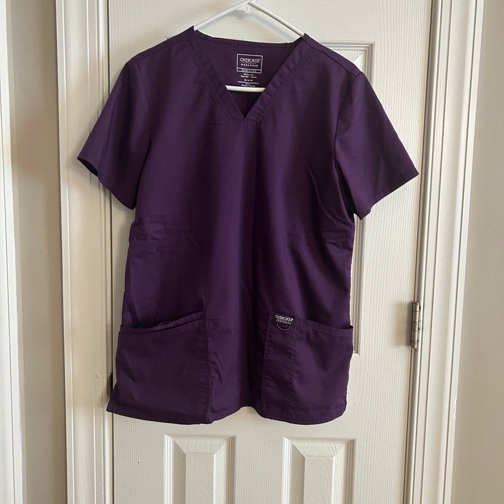 Purple Scrub Top with Pockets